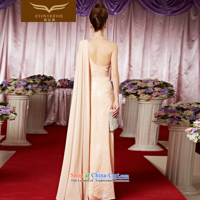 Creative Fox evening dresses sit back and relax in one of the apricot long evening dresses exhibition red carpet dress bridal dresses shoulder sweet to dress skirt 30321 color picture XXL, creative Fox (coniefox) , , , shopping on the Internet