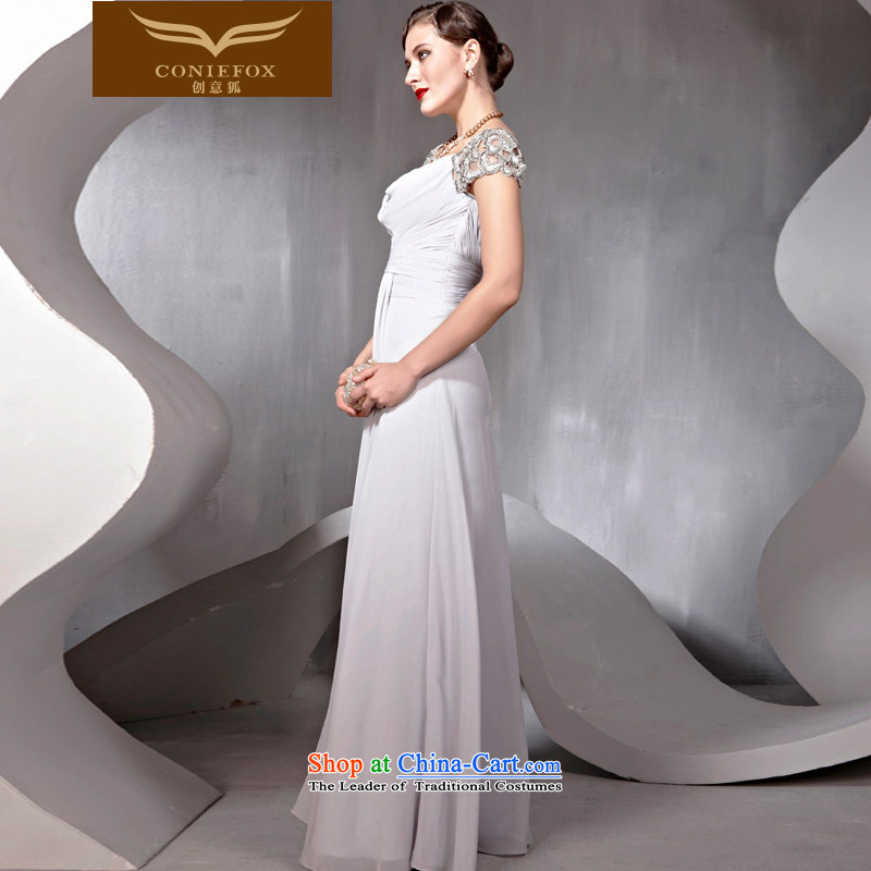 Creative Fox evening dresses package shoulder length, banquet evening dresses bows services under the auspices of the annual session will dress noble evening dress 56699 Light Gray , creative Fox (coniefox) , , , shopping on the Internet