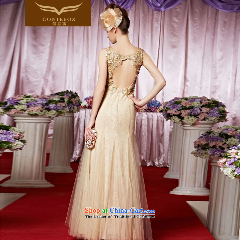 Creative Fox evening dresses gold noble banquet dinner jackets to show the annual dress shoulders on the chairmanship of dress is welcome to serve long skirt OF RECOMMENDATIONS30380 picture color S creative Fox (coniefox) , , , shopping on the Internet