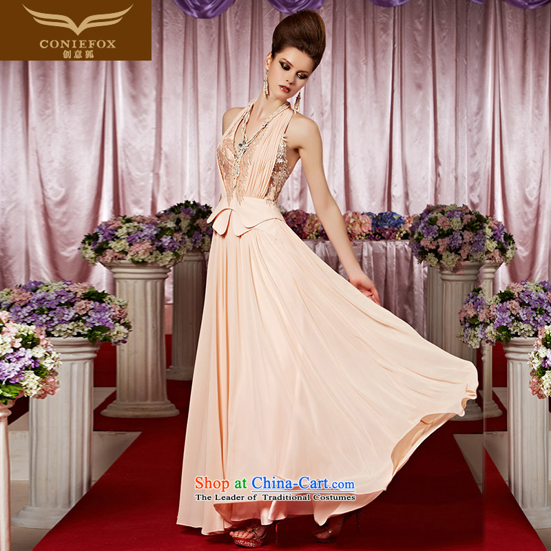 The kitsune dress creative new banquet dinner dress deep V-history and sexy dress exhibition pink dresses bride wedding dress hospitality services 30369 picture color S creative Fox (coniefox) , , , shopping on the Internet