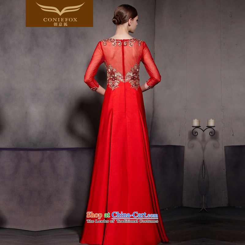 The kitsune dress creative new red bows dress stylish 7 marriage-sleeved gown bride bridesmaid long skirt welcome to dress uniform picture color M creative 81868 Fox (coniefox) , , , shopping on the Internet