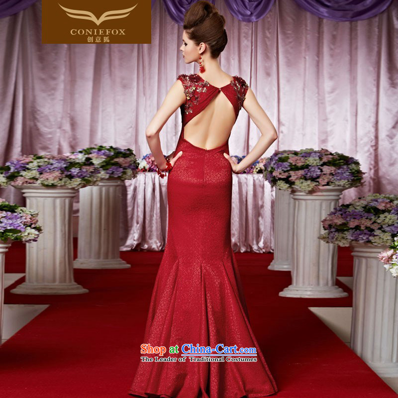 Creative Fox evening dresses red foutune crowsfoot bridal dresses marriage bows evening dress Sau San long skirt long gown hospitality services to 30388 color picture XXL, creative Fox (coniefox) , , , shopping on the Internet