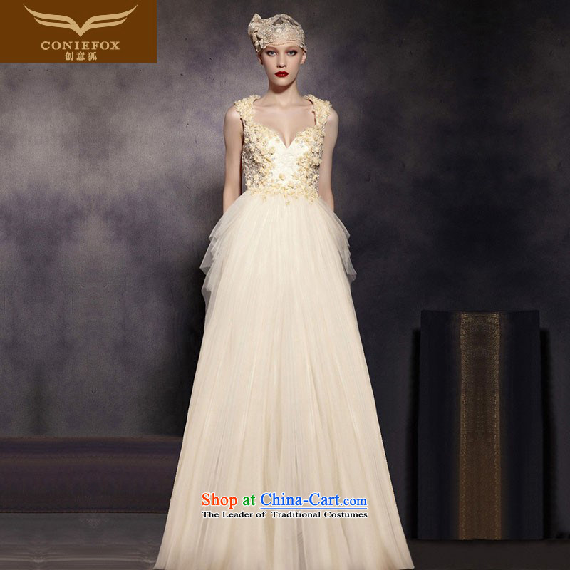 The kitsune dress Creative New Princess bon bon dress wedding dress Top Loin thin nightgown shoulders to dress annual meeting presided over 30519 color pictures dress XL