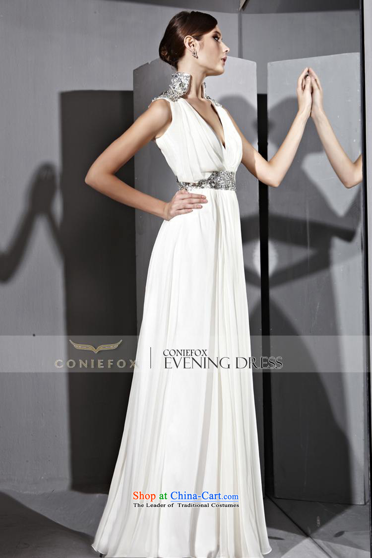Creative Fox evening dresses V-Neck long evening dress wedding dress sit back and relax in one of the Banquet white dress annual meeting under the auspices of dress long skirt 81029 White XL Photo, prices, brand platters! The elections are supplied in the national character of distribution, so action, buy now enjoy more preferential! As soon as possible.