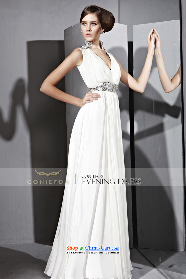 Creative Fox evening dresses V-Neck long evening dress wedding dress sit back and relax in one of the Banquet white dress annual meeting under the auspices of dress long skirt 81029 White XL Photo, prices, brand platters! The elections are supplied in the national character of distribution, so action, buy now enjoy more preferential! As soon as possible.