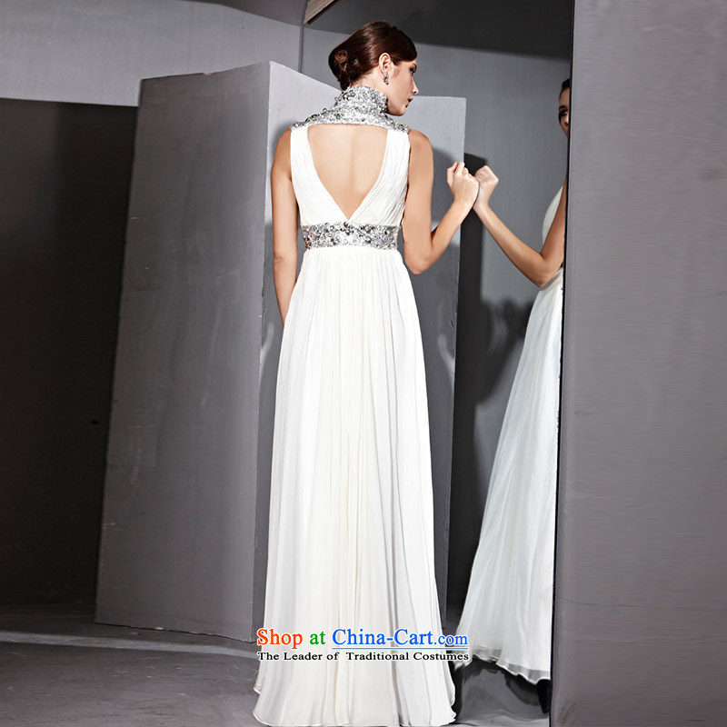 Creative Fox evening dresses V-Neck long evening dress wedding dress sit back and relax in one of the Banquet white dress annual meeting under the auspices of dress long skirt 81029 White XL, creative Fox (coniefox) , , , shopping on the Internet