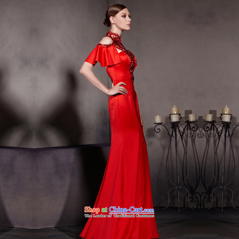The kitsune dress creative new red wedding dress cheongsam dress crowsfoot bride toasting champagne evening dress presided over a welcoming service 30,535 were started during picture dress color S creative Fox (coniefox) , , , shopping on the Internet