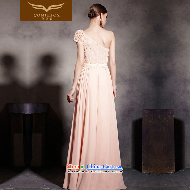 Creative Fox evening dresses pink shoulder banquet service to dress bows annual meeting under the auspices of dress elegant long bridesmaid dress Yingbin dress 30539 picture color S creative Fox (coniefox) , , , shopping on the Internet