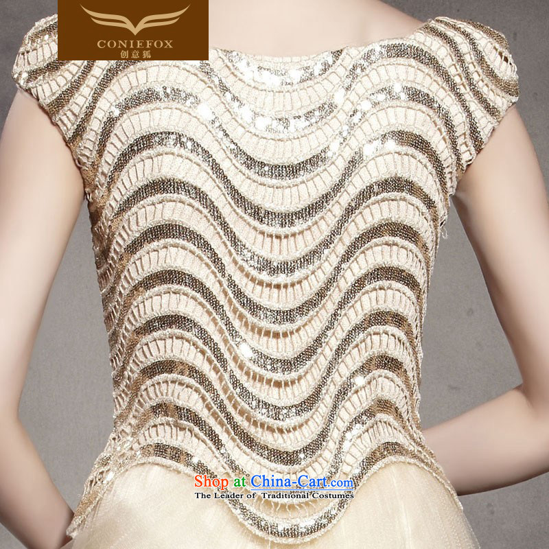 Creative Fox evening dresses gold on-chip to dress stylish evening dresses auspices performances dress noble banquet evening dresses long skirt 30553 color pictures , creative Fox (coniefox) , , , shopping on the Internet
