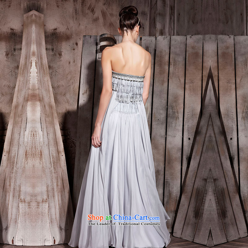 Creative fox gray dress wiping the chest edging dress Yingbin dress Vehicle Exhibition dress photo building model Photographic Dress Suit will preside over 81052 Gray L, creative Fox (coniefox) , , , shopping on the Internet
