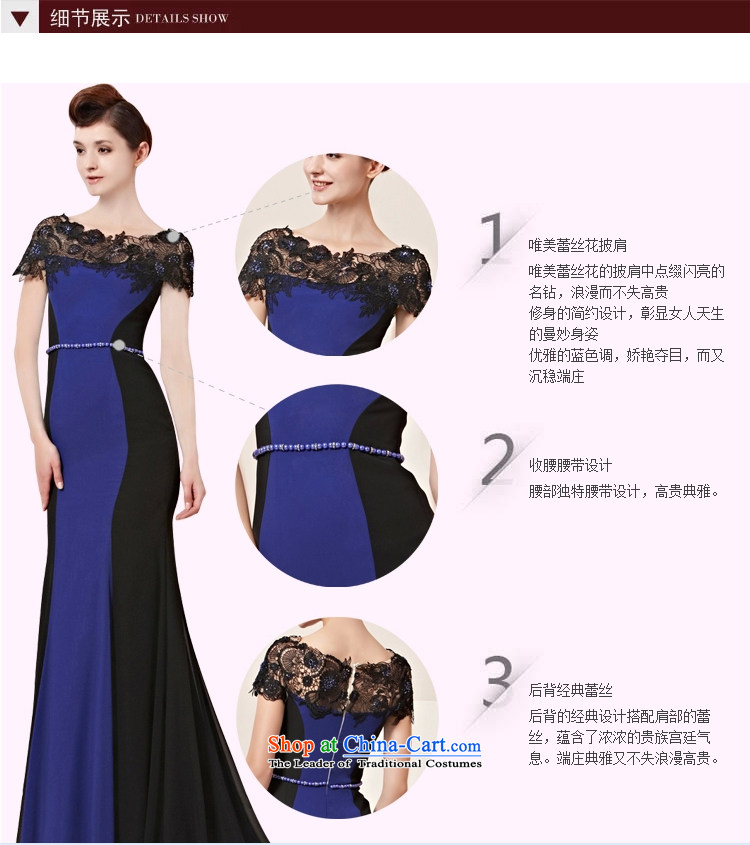 Creative Fox evening dresses sit back and relax the word lace shoulder dress long tail dress annual meeting presided over long skirt evening dress uniform 30016 color photo of bows S picture, prices, brand platters! The elections are supplied in the national character of distribution, so action, buy now enjoy more preferential! As soon as possible.