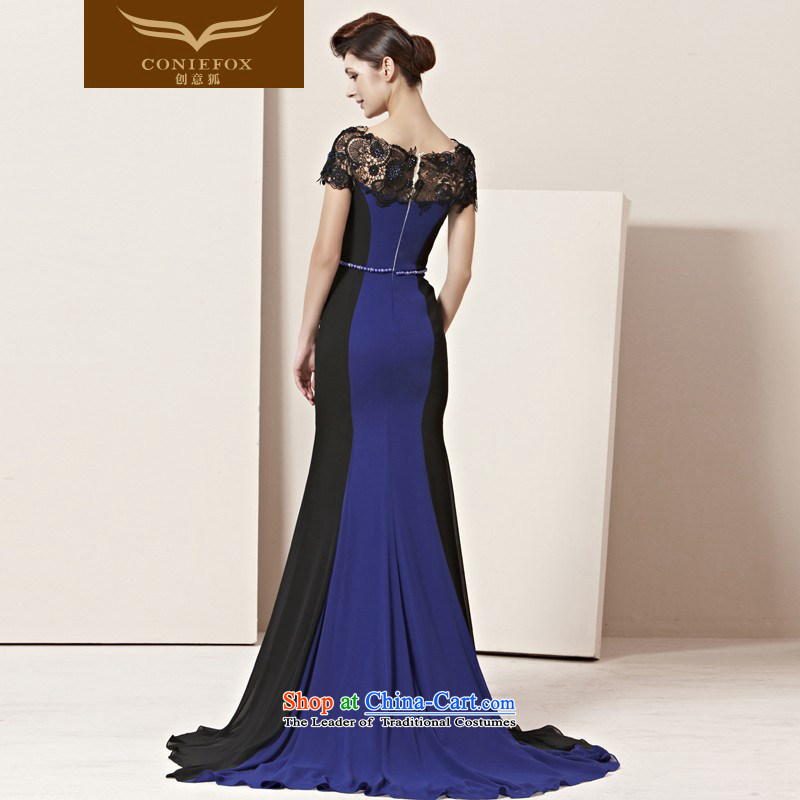 Creative Fox evening dresses sit back and relax the word lace shoulder dress long tail dress annual meeting presided over long skirt evening dress uniform 30016 color photo of bows S creative Fox (coniefox) , , , shopping on the Internet