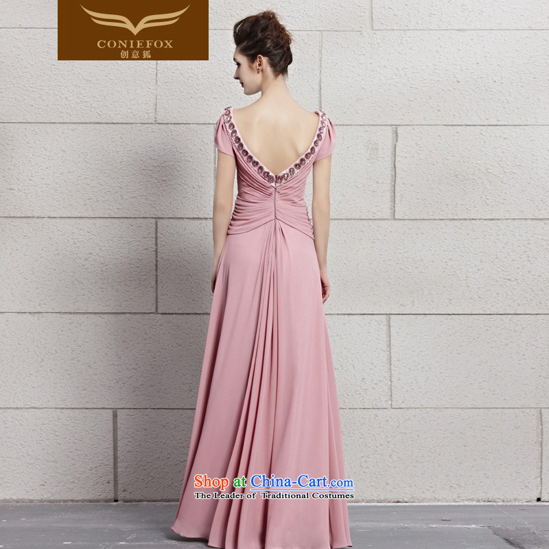 Creative Fox evening dresses pink bride wedding dress bows service long package shoulder elegant dark V dress long skirt bridesmaid dress 30093 color pictures under the auspices of dress XXL, creative Fox (coniefox) , , , shopping on the Internet
