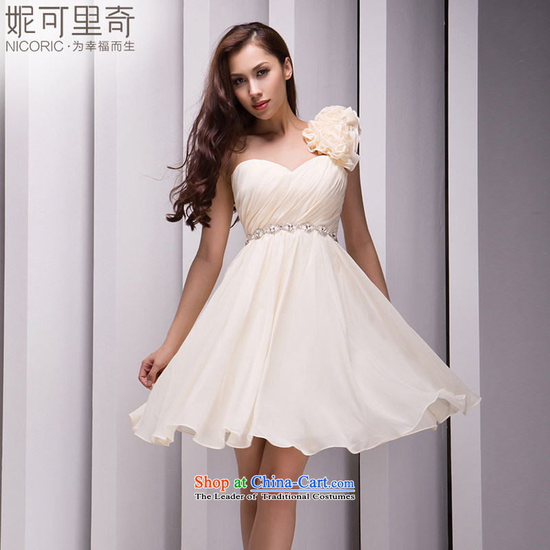 Kidman, 2015 winter new Korean small shoulder Dress Short of champagne color dress bridesmaid skirt dress bridesmaid services mission small dress evening under the auspices of the Annual Services champagne color advanced customization 15 day shipping