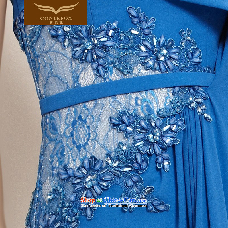 Creative Fox evening dresses and sexy dream blue spatula chest dress bridal dresses bridesmaid banquet hosted service long dresses bows concert service 30139 picture color M creative Fox (coniefox) , , , shopping on the Internet