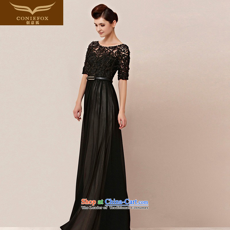The kitsune dress creative new video thin lace banquet evening dresses evening drink served girl long black will preside over 30155 dress photo annual color XXL pre-sale