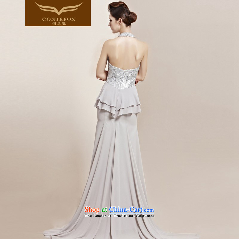 Creative Fox evening dress spring new stylish hang on chip dress bride also video thin dress bows dress elegant long gown 30158 color photo of chairing the XL, creative Fox (coniefox) , , , shopping on the Internet
