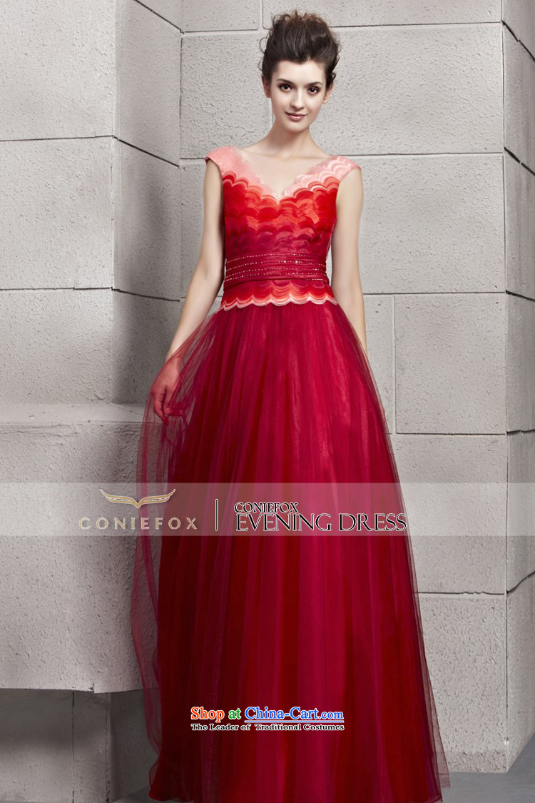 The kitsune dress creative new elegant evening dress graphics and slender gradient of dress red bride wedding dresses skirt bows dress 30160 marriage picture color S picture, prices, brand platters! The elections are supplied in the national character of distribution, so action, buy now enjoy more preferential! As soon as possible.