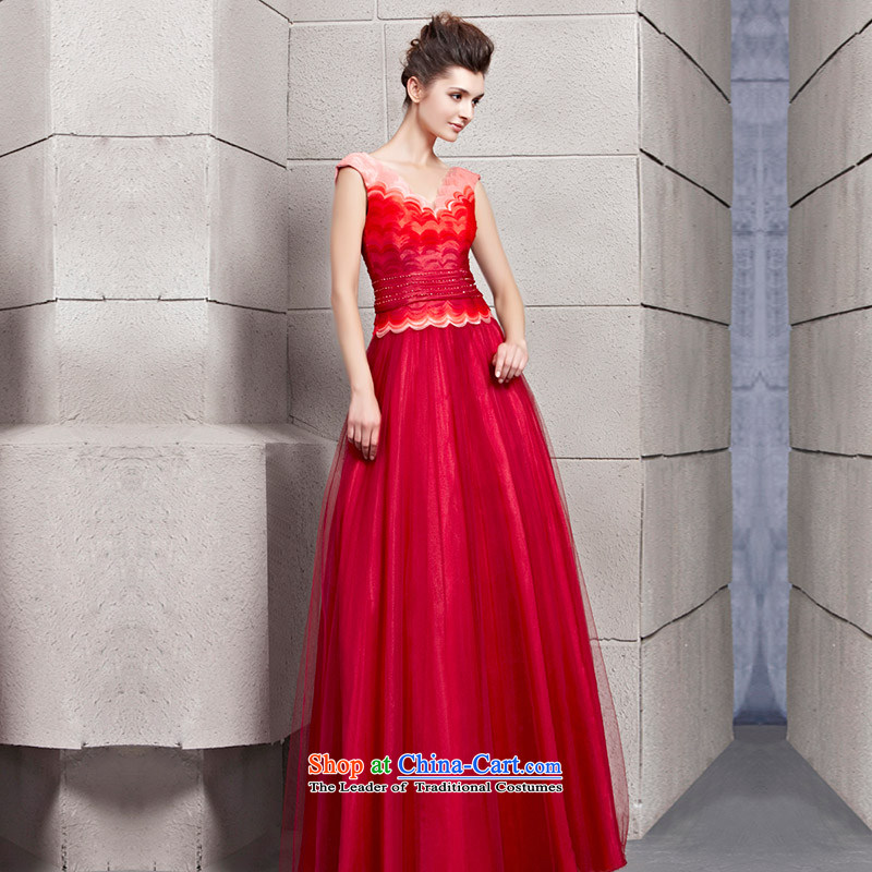 The kitsune dress creative new elegant evening dress graphics and slender gradient of dress red bride wedding dresses skirt bows dress 30160 marriage picture color S creative Fox (coniefox) , , , shopping on the Internet