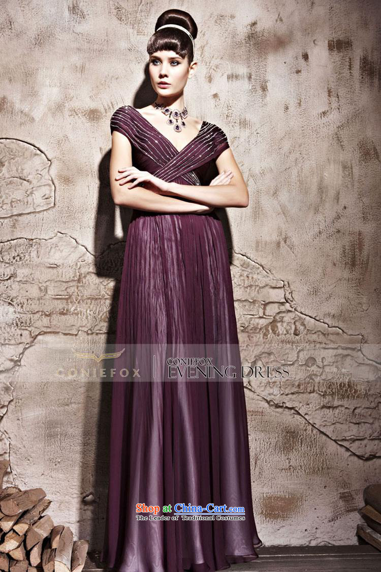 Creative Fox evening dresses purple package shoulder stylish long gown noble Deep v dress betrothal festival evening drink served long skirt 81159 color picture pictures, prices, M brand platters! The elections are supplied in the national character of distribution, so action, buy now enjoy more preferential! As soon as possible.