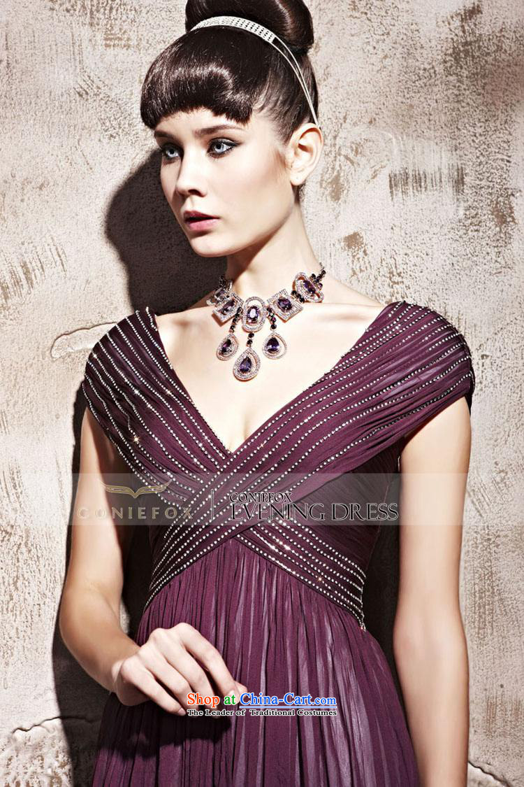 Creative Fox evening dresses purple package shoulder stylish long gown noble Deep v dress betrothal festival evening drink served long skirt 81159 color picture pictures, prices, M brand platters! The elections are supplied in the national character of distribution, so action, buy now enjoy more preferential! As soon as possible.