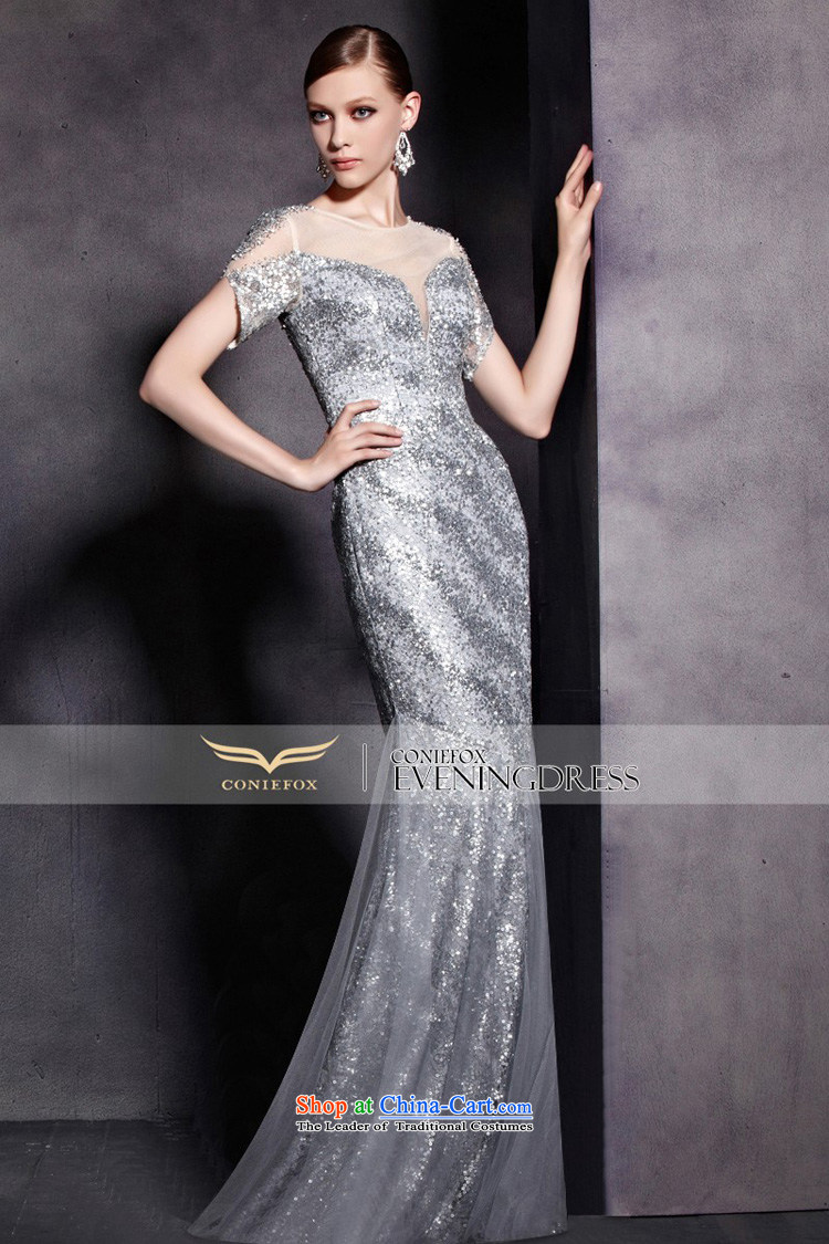 Creative Fox evening dress stylish silver banquet dinner dress shoulders long gown to show exhibition under the auspices of Dress Suit 81836 picture color pictures, prices, XXL brand platters! The elections are supplied in the national character of distribution, so action, buy now enjoy more preferential! As soon as possible.