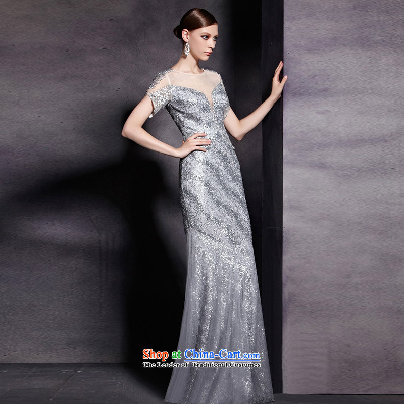 Creative Fox evening dress stylish silver banquet dinner dress shoulders long gown to show exhibition under the auspices of Dress Suit 81836 picture color XXL, creative Fox (coniefox) , , , shopping on the Internet