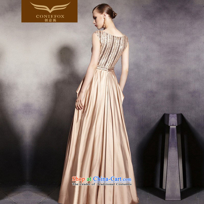 Creative Fox evening dress stylish shoulders Golden Ballroom evening dresses sit back and relax long skirt evening dress presided over a drink service bridesmaid dress 30530 color pictures , creative Fox (coniefox) , , , shopping on the Internet