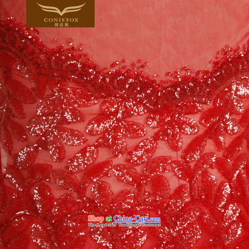 Creative Fox evening dresses and sexy shoulders red bride wedding dress stylish diamond evening drink served to dress stylish red carpet dress 30609 color picture XL, creative Fox (coniefox) , , , shopping on the Internet