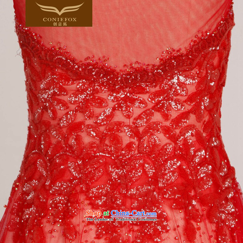 Creative Fox evening dresses and sexy shoulders red bride wedding dress stylish diamond evening drink served to dress stylish red carpet dress 30609 color picture XL, creative Fox (coniefox) , , , shopping on the Internet