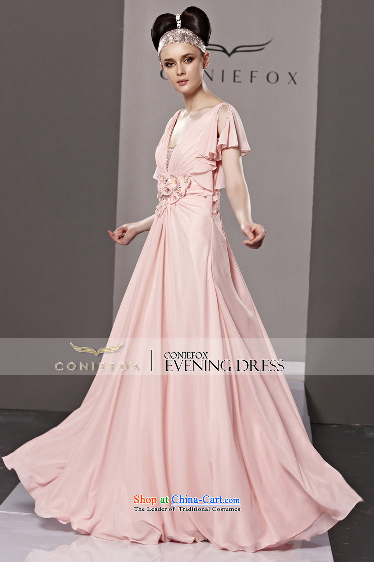 Creative Fox evening dresses pink bride wedding dress evening dress long Europe bows deep V banquet hosted performances evening dresses dress 81191 color pictures, XL Photo price, brand platters! The elections are supplied in the national character of distribution, so action, buy now enjoy more preferential! As soon as possible.
