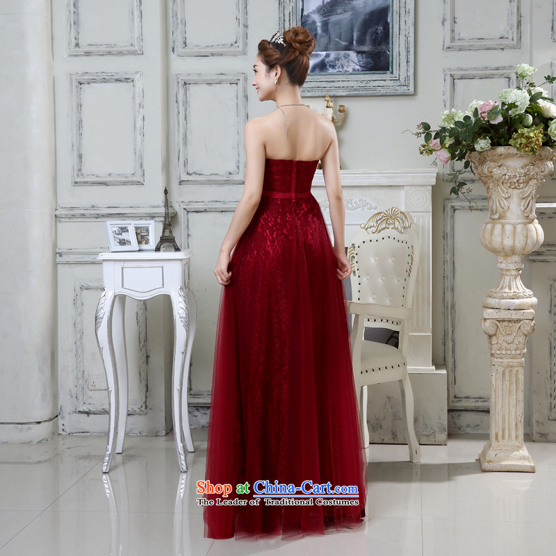 Embroidered bride 2015 summer is the new Marriage Services Korean female thin stylish elegance Sau San video long evening dress dark red shipping, S suzhou embroidery bride shopping on the Internet has been pressed.
