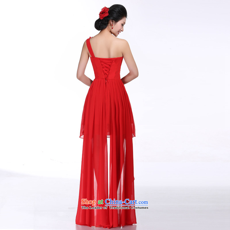 Embroidered bride is chiffon video thin temperament shoulder bows to red short of marriages evening dresses red L , Suzhou embroidery brides shipment has been pressed shopping on the Internet