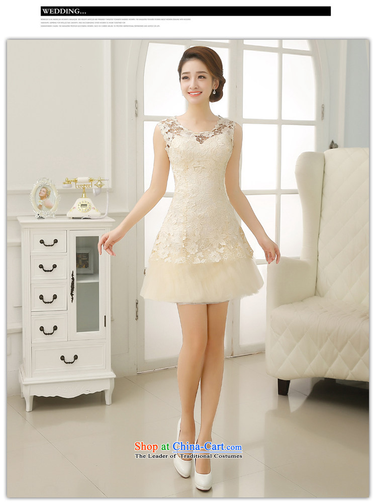 No bridesmaid dresses bride embroidered short of Princess bon bon skirt small dress shoulders white lace bride bows to champagne color pictures, shipment Suzhou XL price, brand platters! The elections are supplied in the national character of distribution, so action, buy now enjoy more preferential! As soon as possible.