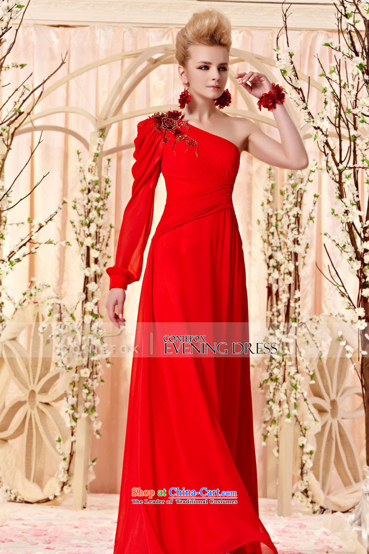 Creative Fox evening dresses early autumn new elegant shoulder long-sleeved evening dresses red evening dresses bride Sau San long skirt bows services 30359 marriage picture color pictures, prices, XXL brand platters! The elections are supplied in the national character of distribution, so action, buy now enjoy more preferential! As soon as possible.