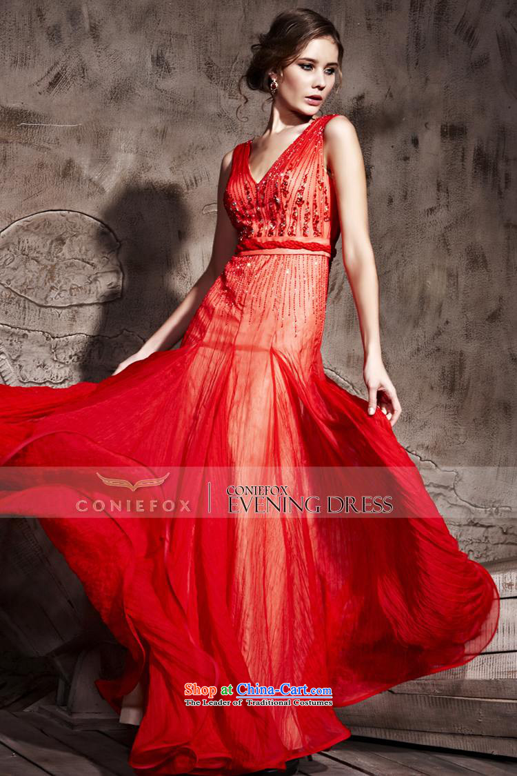 Creative Fox evening dress red sexy Deep v bride wedding dress classy evening drink service banquet long Sau San wedding dresses 81203 Red L picture, prices, brand platters! The elections are supplied in the national character of distribution, so action, buy now enjoy more preferential! As soon as possible.