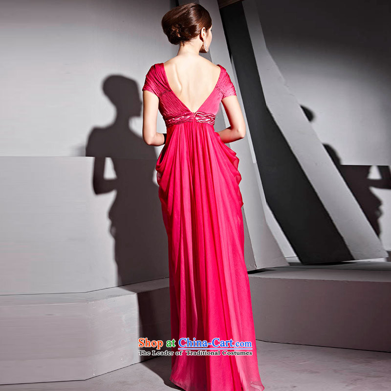 Creative Fox evening dresses Red deep V sexy banquet evening dresses evening drink service bridal wedding dress shoulders long gown skirt聽81208 under the auspices of聽picture color聽S creative Fox (coniefox) , , , shopping on the Internet