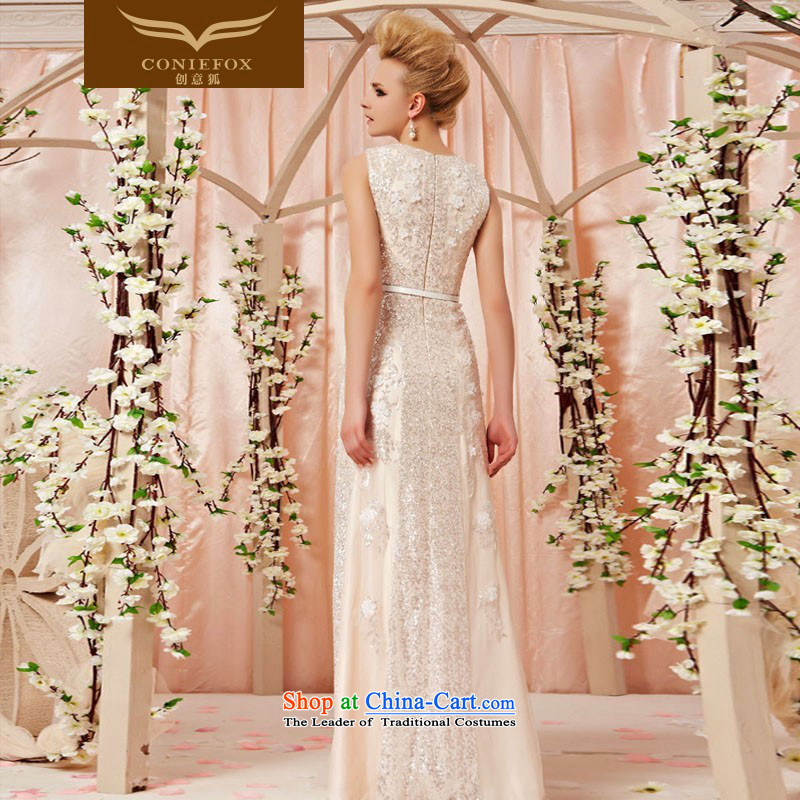 The kitsune dress creative new irrepressible round-neck collar lace on chip evening dresses long white wedding dress skirt annual meeting of chairpersons evening dress 30390 color pictures , L, creative Fox (coniefox) , , , shopping on the Internet