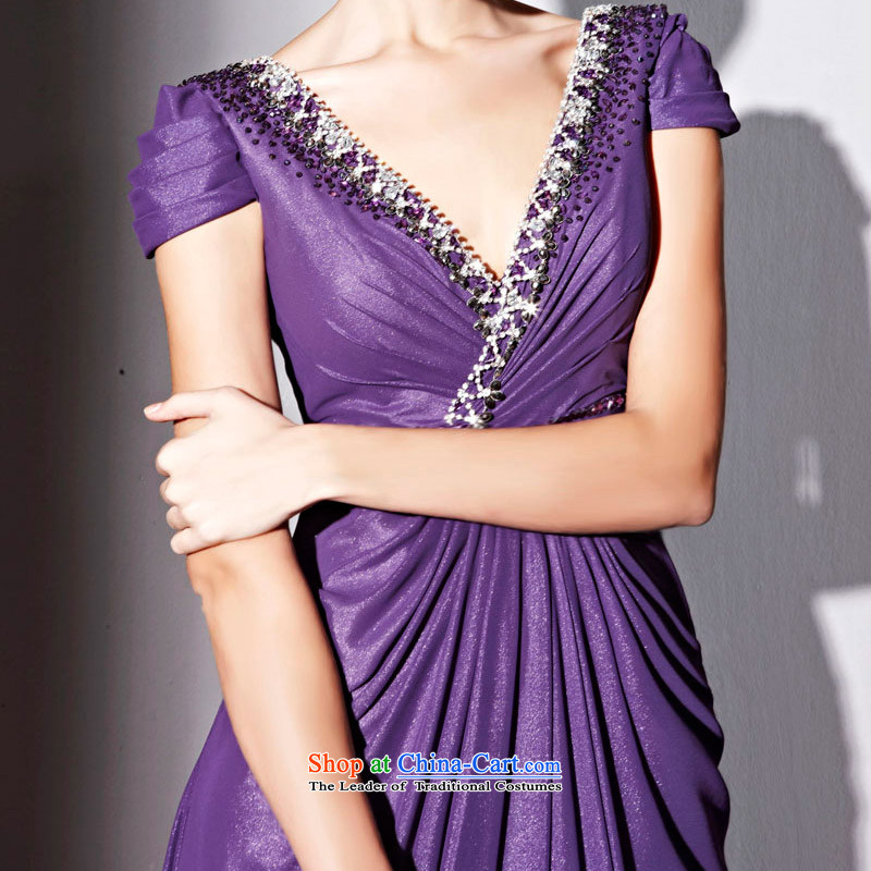 Creative Fox evening dresses purple sexy deep V dress package shoulder graphics thin evening drink services under the auspices of the annual dress long banquet dresses 81230 purple M creative Fox (coniefox) , , , shopping on the Internet