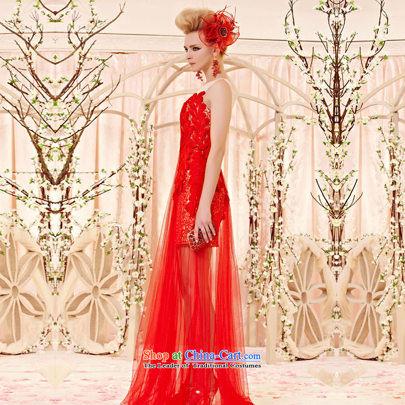 Creative Fox evening dress stylish lace nets banquet evening dresses red petals wedding dress bows to the spring and summer wedding dresses dresses 30396 picture color L, creative Fox (coniefox) , , , shopping on the Internet