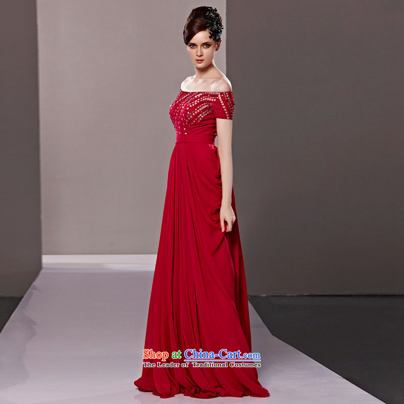 Creative Fox evening dresses and sexy word shoulder red bride wedding dress noble diamond long gown bows to the autumn and winter jackets skirt   81288 color picture M creative Fox (coniefox) , , , shopping on the Internet