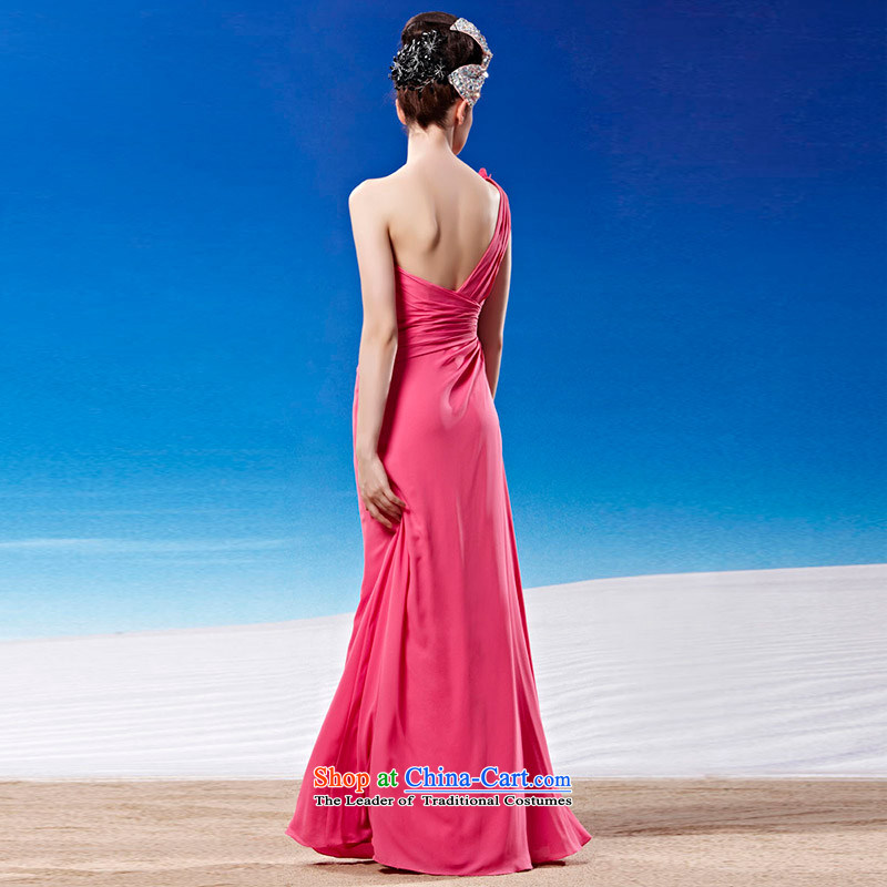 Creative Fox evening dresses and sexy shoulder pink bride wedding dresses elegant long bridesmaid dress annual meeting presided over long skirt evening dress 81291 picture color XL, creative Fox (coniefox) , , , shopping on the Internet