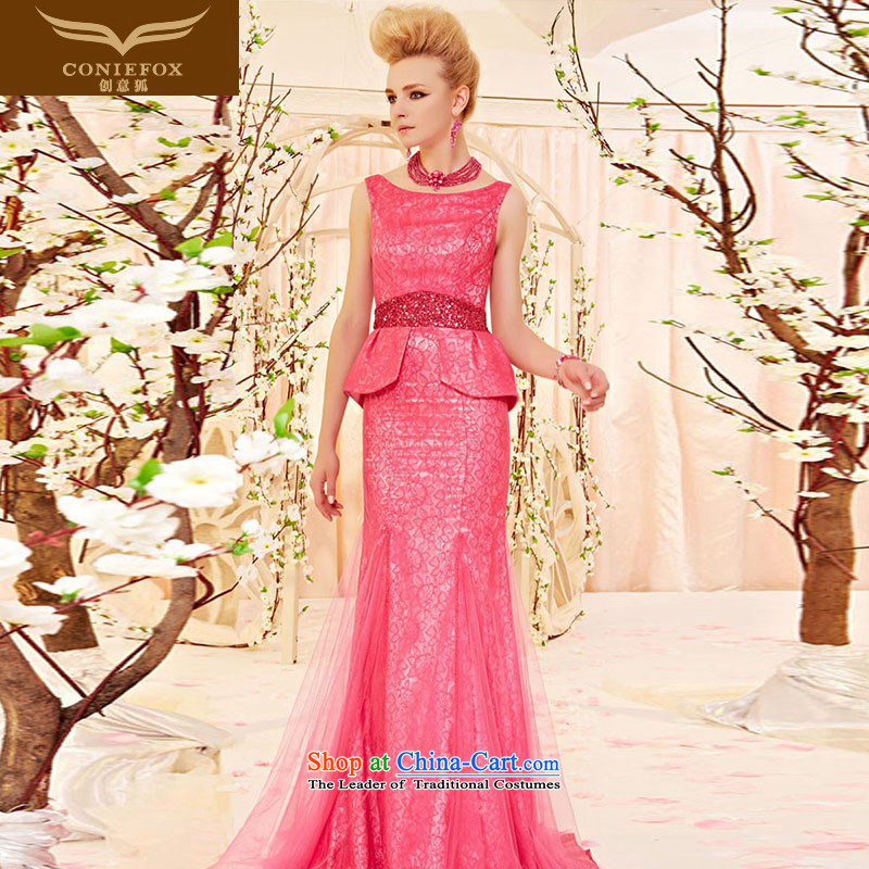 Creative Fox evening dress western style billowy flounces long evening dresses water red bridal dresses wedding dresses, stage shows color picture services 30,500 L