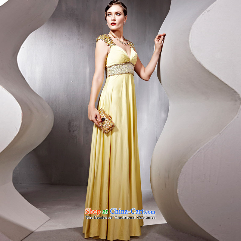 Creative Fox evening dress shoulders banquet dinner dress gold Sau San evening dresses Palace followed under the auspices of the annual concert dresses long dresses 56696 S creative fox yellow ( , , , ) coniefox shopping on the Internet