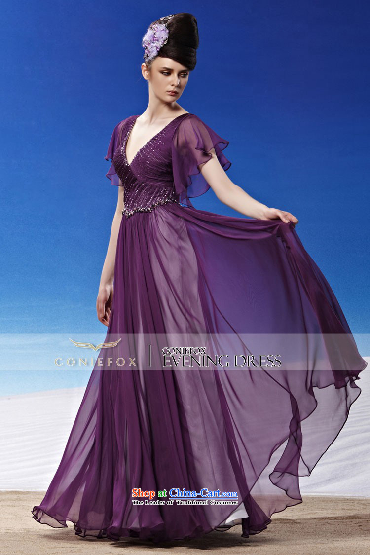 Creative Fox evening dresses purple noble long banquet evening dresses and sexy Deep v evening drink annual service will show dress long skirt 81332 color pictures picture, prices, M brand platters! The elections are supplied in the national character of distribution, so action, buy now enjoy more preferential! As soon as possible.