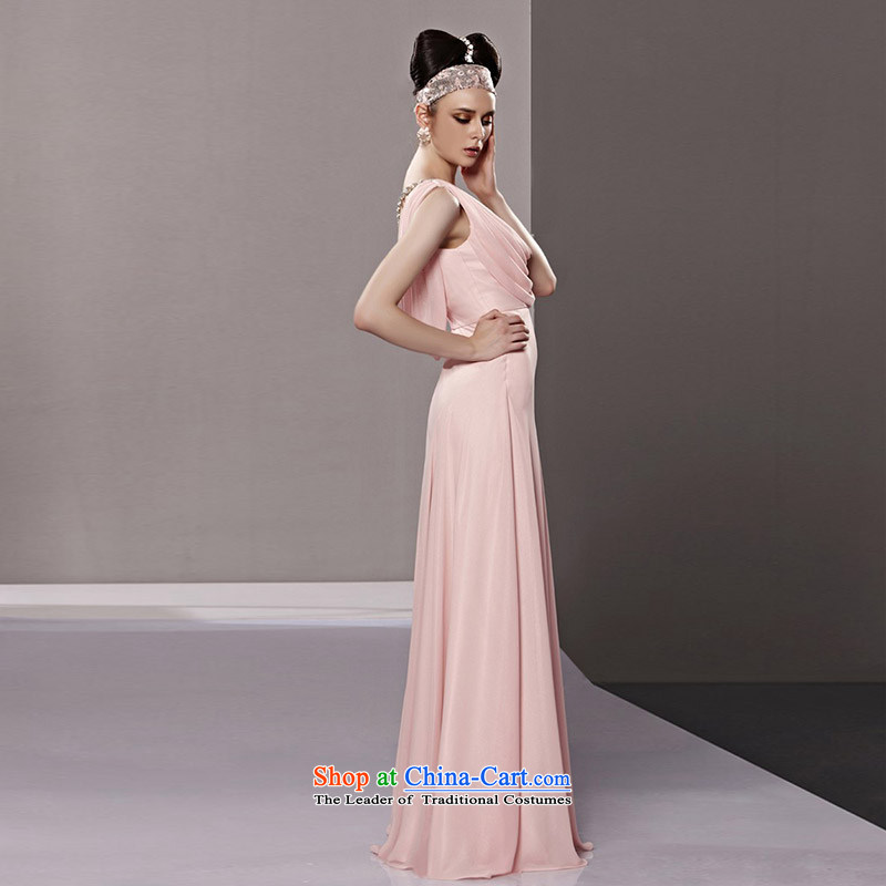 Creative Fox evening dress stylish deep V banquet evening dresses long dresses skirts marriage romantic pink dresses 81163 presided over long skirt picture color S creative Fox (coniefox) , , , shopping on the Internet
