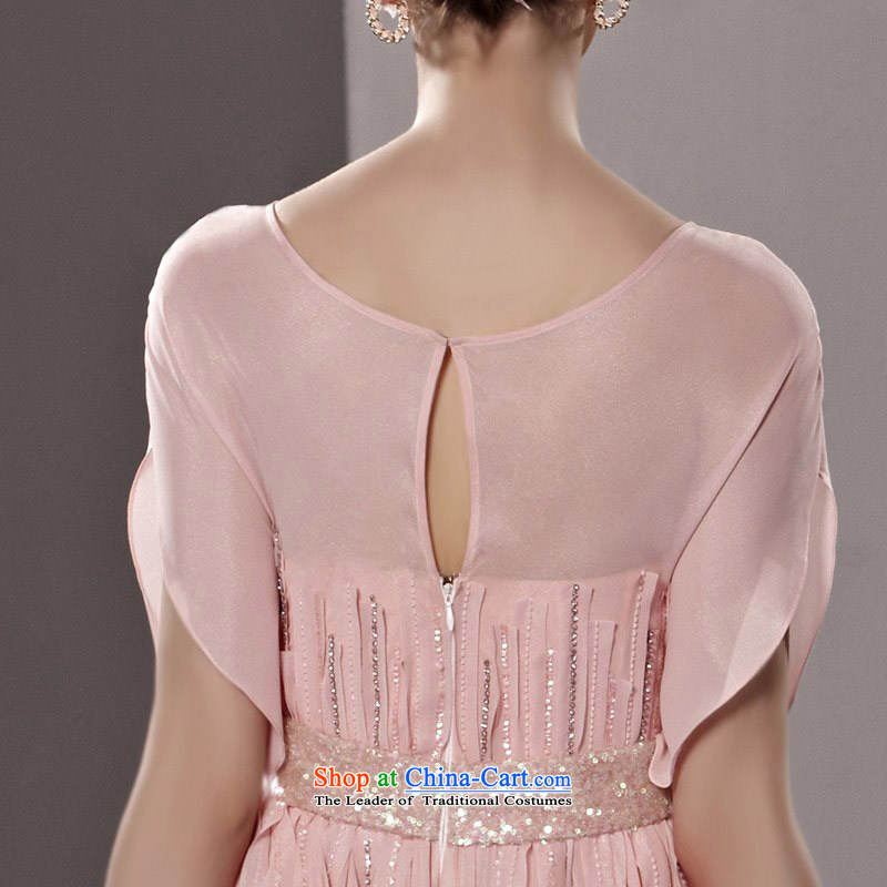 Creative Fox evening dresses pink sweet short-sleeved Princess Bride evening dress wedding dress evening pleated skirts annual meeting presided over a hundred dress long skirt 81188 picture color M creative Fox (coniefox) , , , shopping on the Internet