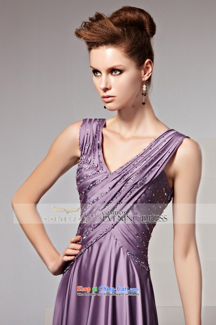 Creative Fox evening dress autumn and winter new long sexy purple shoulders V-Neck evening dress annual meeting under the auspices of dress skirt banquet evening drink service 81358 color pictures picture, prices, M brand platters! The elections are supplied in the national character of distribution, so action, buy now enjoy more preferential! As soon as possible.