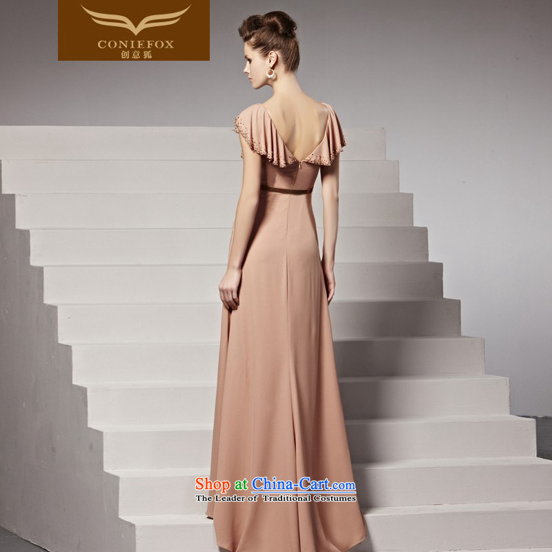 Creative Fox evening dresses and sexy deep V-Neck bows to dress long gown annual meeting under the auspices of Sau San banquet dress uniform 81363 stage shows pictures color S, creative Fox (coniefox) , , , shopping on the Internet