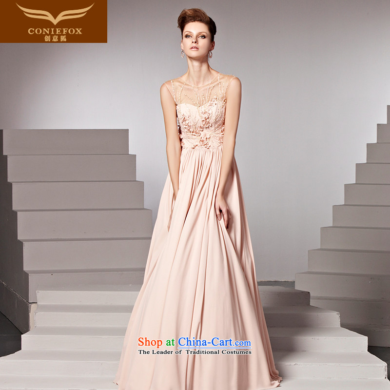 The kitsune dress creative new flower bride wedding dress pink dresses and chest elegant long bridesmaid dress to dress 81381 color picture XL